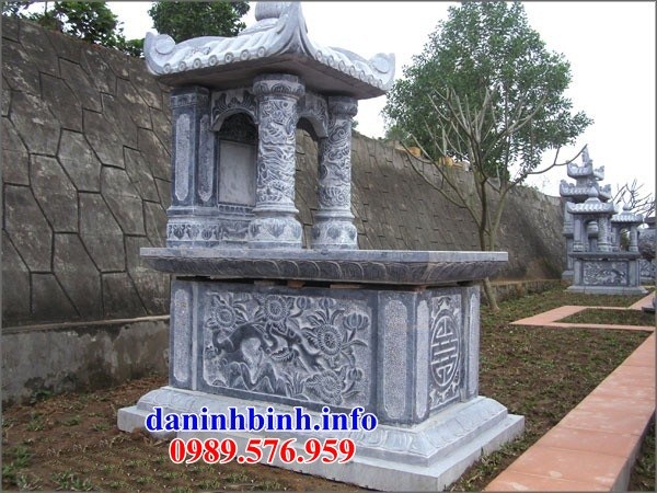 Xây làm mộ một mái bằng đá chạm khắc hoa văn tinh xảo bán tại Kiên Giang
