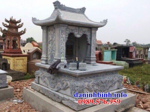 Xây làm mộ đôi một mái bằng đá thiết kế hiện đại bán tại Kiên Giang