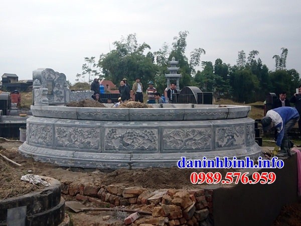 Xây lắp mộ tròn bằng đá kích thước lớn bán tại Trà Vinh