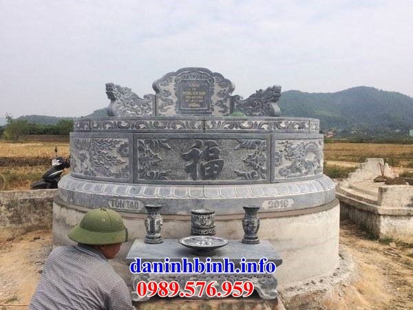 Xây lắp mộ tròn khu nghĩa trang gia đình dòng họ bằng đá tự nhiên bán tại Trà Vinh