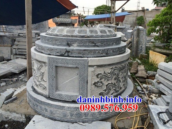mộ tròn thiết kế đẹp bằng đá mỹ nghệ Ninh Bình bán tại Thái Bình