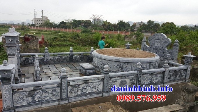 mộ tổ tròn khu nghĩa trang gia đình dòng họ kích thước đẹp bằng đá bán tại Nam Định
