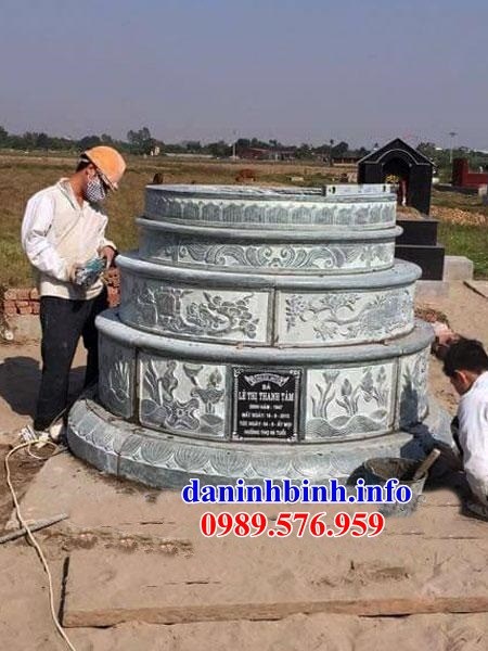 Địa chỉ bán mộ tròn tam cấp bằng đá cất để tro hài cốt hỏa táng đẹp tại Bình Thuận